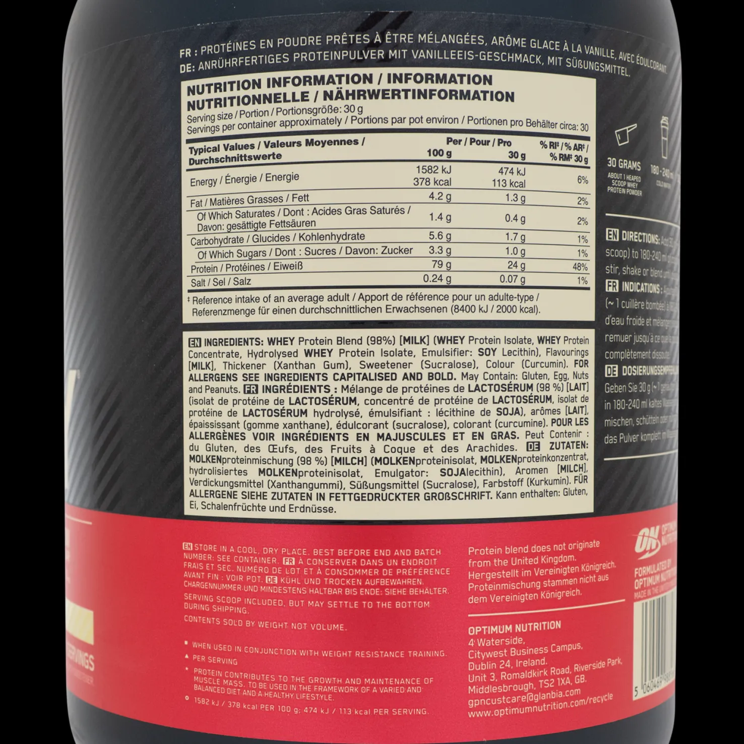 100% Whey Gold Std 908 g - Proteiinilisät - 100% Whey Gold Std 908 g