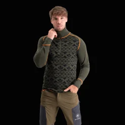 Alaska 2-layer Woll Polo Zip, villainen kerrastopaita - Metsästysvaatteet - Alaska 2-layer Woll Polo Zip, villainen kerrastopaita