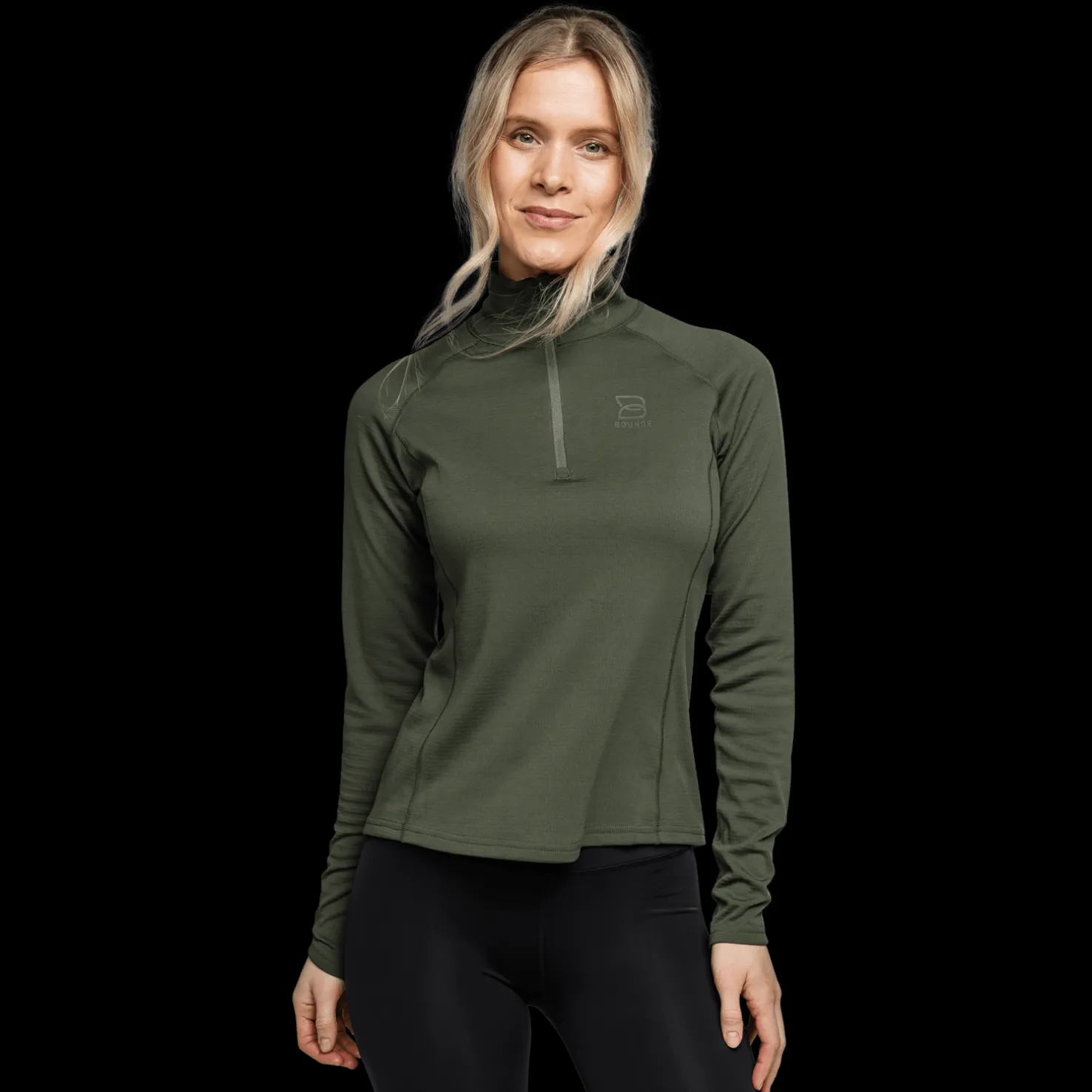 Brushed Halfzip, naisten treenipaita - Treenipaidat - Brushed Halfzip, naisten treenipaita