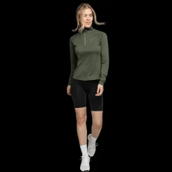 Brushed Halfzip, naisten treenipaita - Treenipaidat - Brushed Halfzip, naisten treenipaita