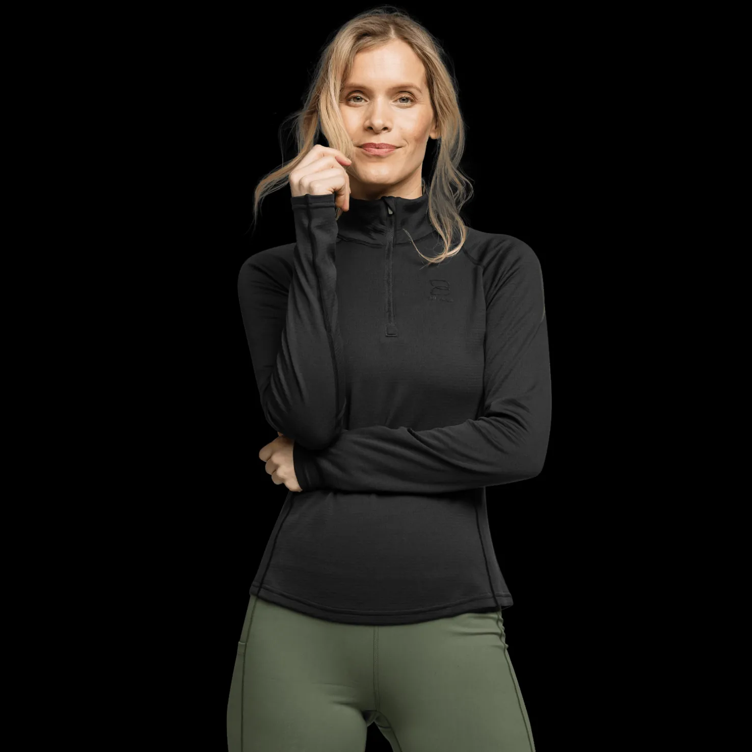 Brushed Halfzip, naisten treenipaita - Treenipaidat - Brushed Halfzip, naisten treenipaita