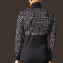 Dalen 2-layer Wool Polo Zip, miesten villapaita - Villakerrastot yläosat miehet - Dalen 2-layer Wool Polo Zip, miesten villapaita