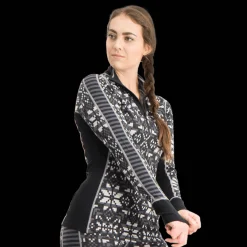 Else Half Zip, naisten villapaita - Villakerrastot yläosat naiset - Else Half Zip, naisten villapaita