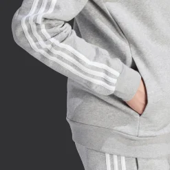 Essential Fleece 3-Stripes Full Zip, miesten huppari - Hupparit - Essential Fleece 3-Stripes Full Zip, miesten huppari