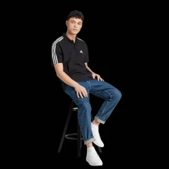 Essentials Piqué Emroidered Small Logo 3-Stripes, miesten pikeepaita - T-Paidat Ja Pikeepaidat - Essentials Piqué Emroidered Small Logo 3-Stripes, miesten pikeepaita