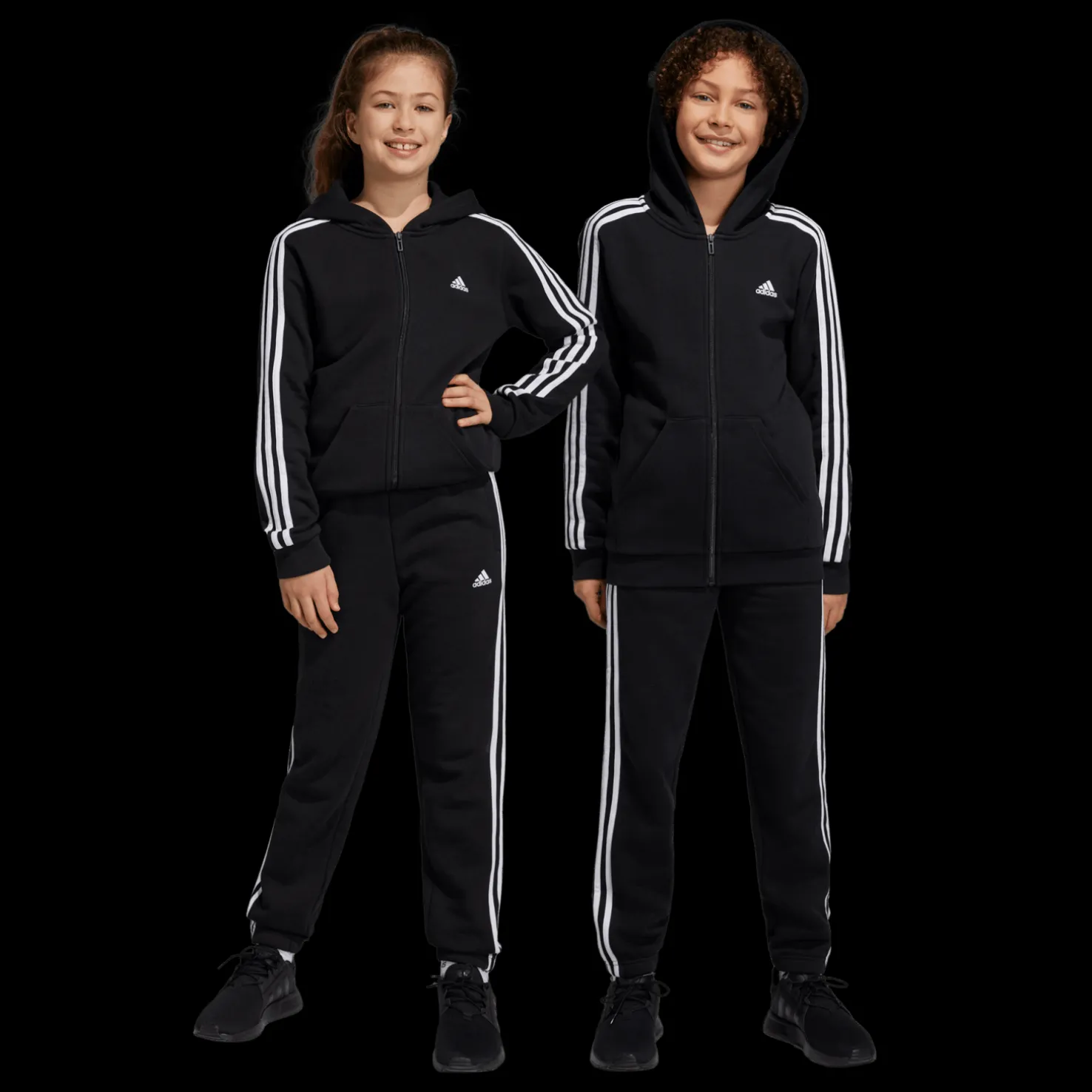 Essentials 3-Stripes Fleece Joggers, nuorten collegehousut - Vapaa-Ajan Housut - Essentials 3-Stripes Fleece Joggers, nuorten collegehousut