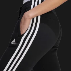 Essentials 3-Stripes Fleece Joggers, naisten collegehousut - Vapaa-Ajan Housut - Essentials 3-Stripes Fleece Joggers, naisten collegehousut