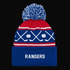 Faceoff Cuff Knit Beanie with pom Rangers - 24/25, fanipipo, unisex - NHL-Tuotteet - Faceoff Cuff Knit Beanie with pom Rangers - 24/25, fanipipo, unisex