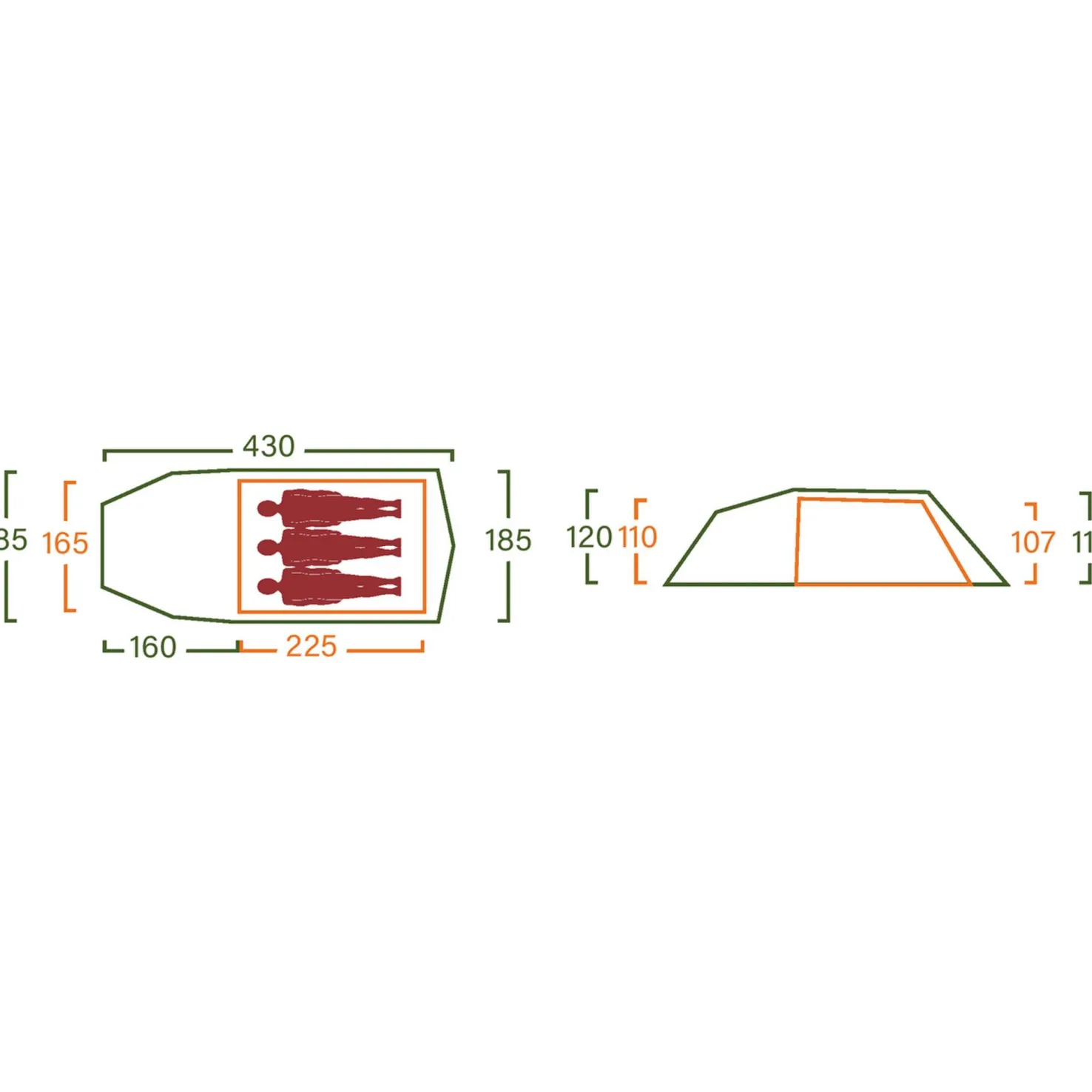 Fjellheimen Pro 3 Camp, teltta 3 hkl - Vaellusteltat - Fjellheimen Pro 3 Camp, teltta 3 hkl