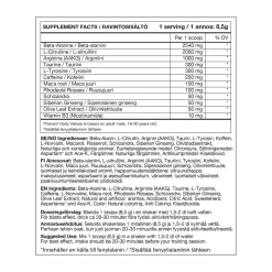 Hemocharged (Fruit Punch (340g), pre-workout-jauhe - Pre-Workout Juomat - Hemocharged (Fruit Punch (340g), pre-workout-jauhe