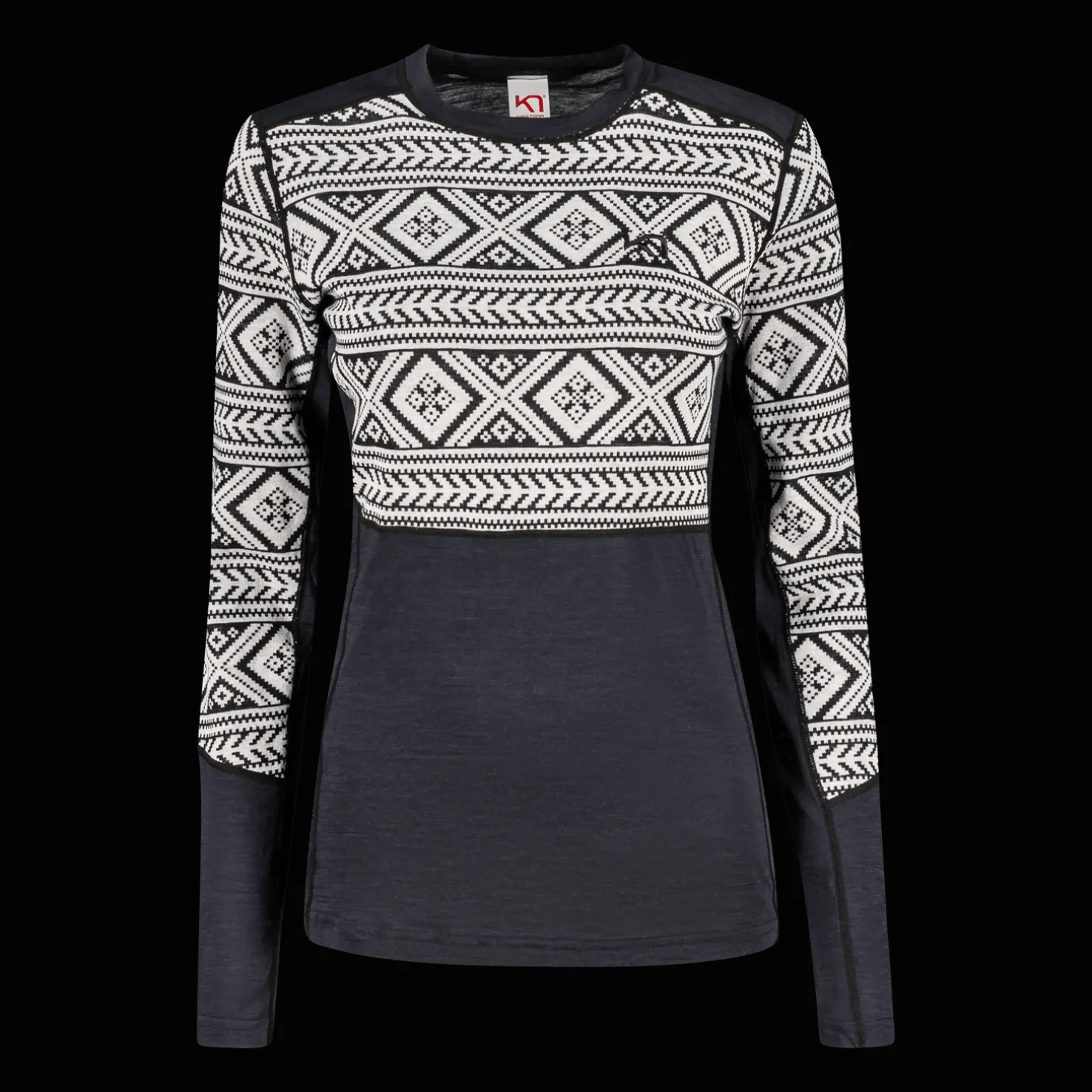 Ida Long Sleeve, naisten villapaita - Villakerrastot yläosat naiset - Ida Long Sleeve, naisten villapaita