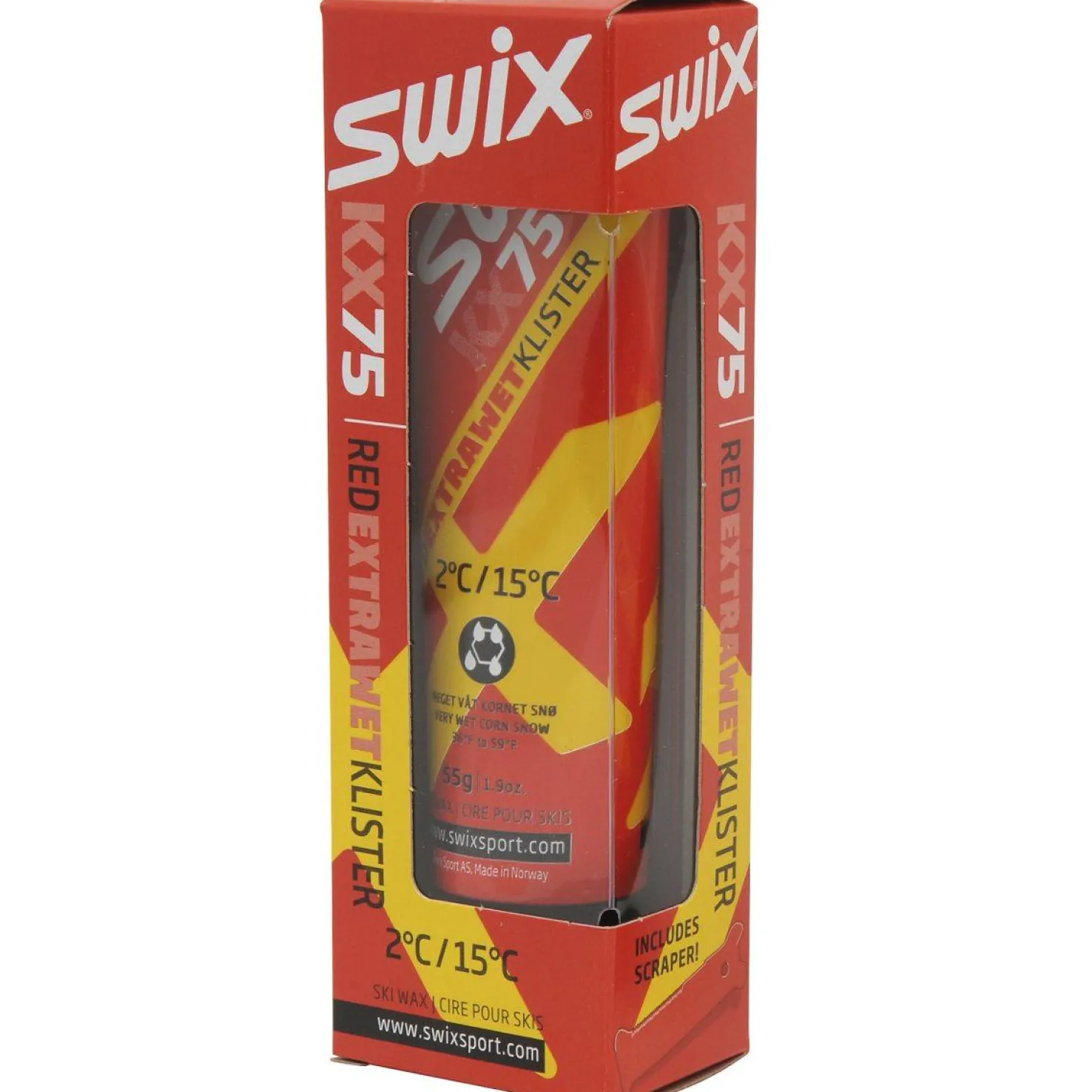 Klister KX75 Red Extra Wet 2C/15C 24/25, liisteri märälle lumelle - Pitovoiteet Suksiin - Klister KX75 Red Extra Wet 2C/15C 24/25, liisteri märälle lumelle