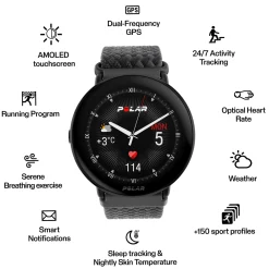 Polar Ignite 3 Braided Yarn strap, älykello - Sykemittarit - Polar Ignite 3 Braided Yarn strap, älykello