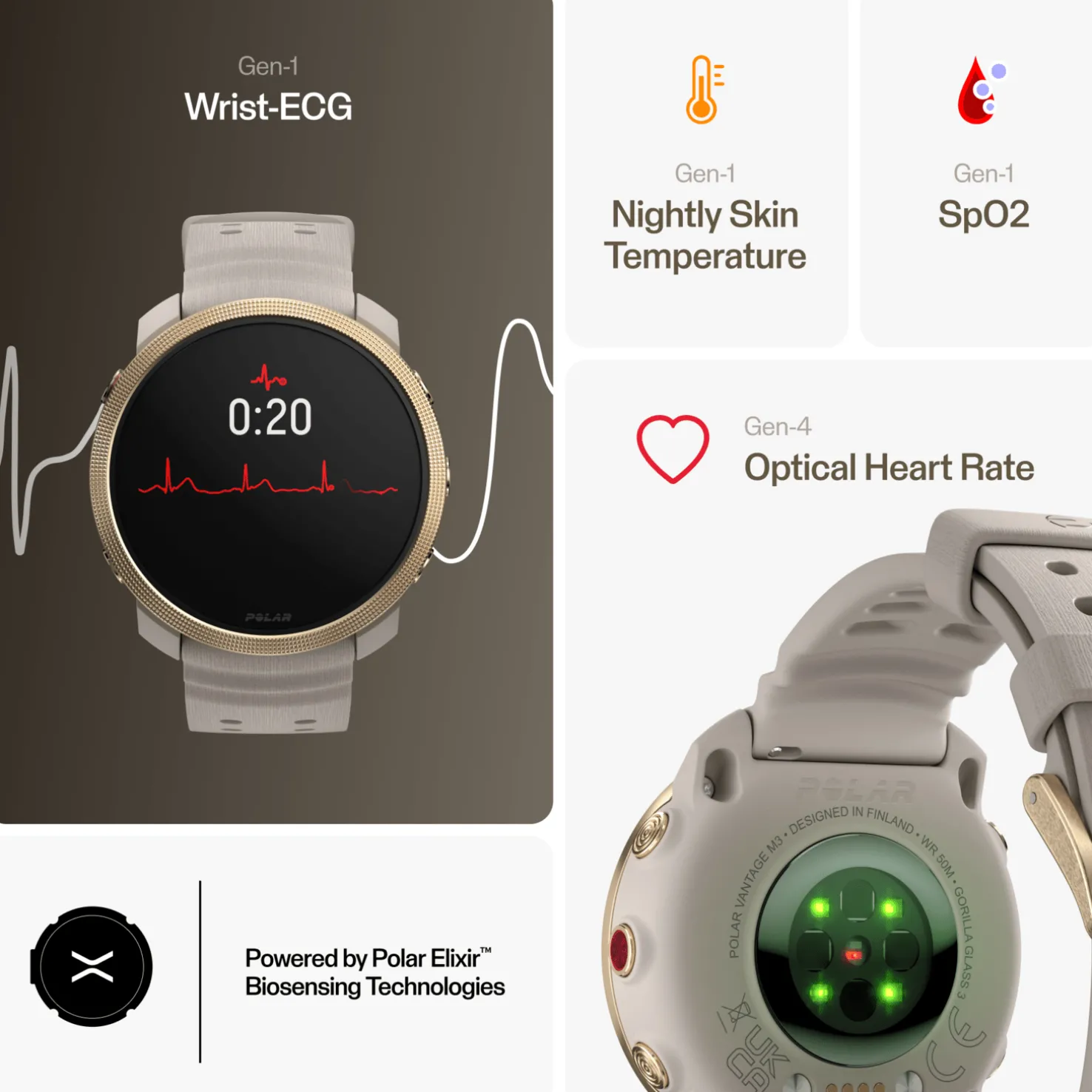 Polar Vantage M3 S-L, älykello - Sykemittarit - Polar Vantage M3 S-L, älykello