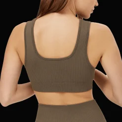 Ribbed Seamless Square Bra, naisten urheiluliivit - Kevyt Tuki - Ribbed Seamless Square Bra, naisten urheiluliivit