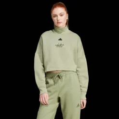 Signature Graphic Embroidery Fleece Crop Sweatshirt, naisten collegepaita - Vapaa-Ajan Paidat - Signature Graphic Embroidery Fleece Crop Sweatshirt, naisten collegepaita