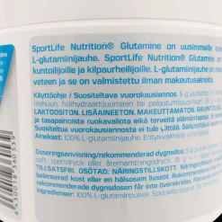 SportLife Glutamine 200g - Lisäravinteet - SportLife Glutamine 200g
