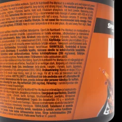 Sportlife Pre-Workout 250g vesimeloni, tehonlisäysjuomajauhe - Energiapatukat - Sportlife Pre-Workout 250g vesimeloni, tehonlisäysjuomajauhe