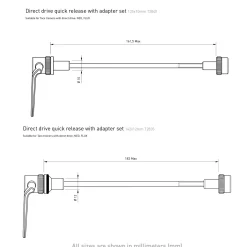 Tacx, E-Thru axle skewer 10 mm rear wheel, harjoitusakselin akseli - Lisävarusteet harjoitusvastuksiin - Tacx, E-Thru axle skewer 10 mm rear wheel, harjoitusakselin akseli