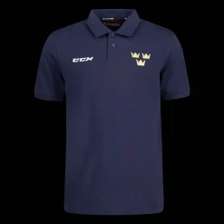 Team Sweden Pique Jub-24, aikuisten pikeepaita - T-Paidat Ja Shortsit Jääkiekkoon - Team Sweden Pique Jub-24, aikuisten pikeepaita