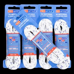 Texstyle Waxed Laces 304cm white 36 pack-21/22, vahatut luistinnauhat - Jääkiekkotarvikkeet - Texstyle Waxed Laces 304cm white 36 pack-21/22, vahatut luistinnauhat