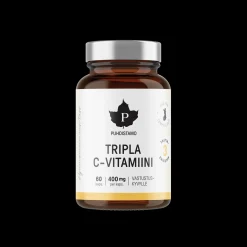 Tripla C-vitamiini 400 mg, ravintolisä - Superfood ja luonnolliset ravinteet - Tripla C-vitamiini 400 mg, ravintolisä