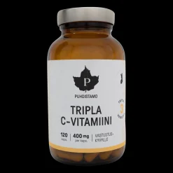 Trippel C-vitamin 400 mg, 120 kaps, lisäravinne C-vitamiini - Superfood ja luonnolliset ravinteet - Trippel C-vitamin 400 mg, 120 kaps, lisäravinne C-vitamiini