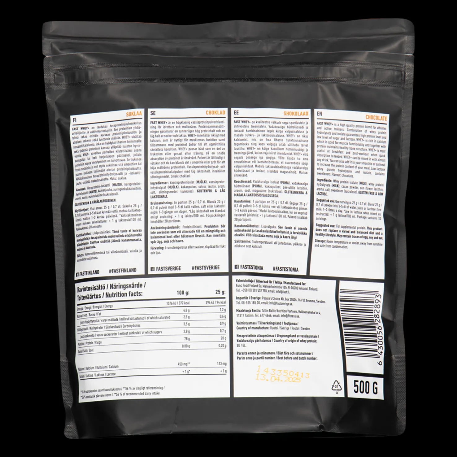 Whey+ Chocolate, heraproteiinijauhe - Proteiinilisät - Whey+ Chocolate, heraproteiinijauhe